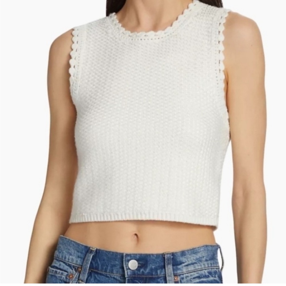 Alice + Olivia Amity Cream Knit Crop Top